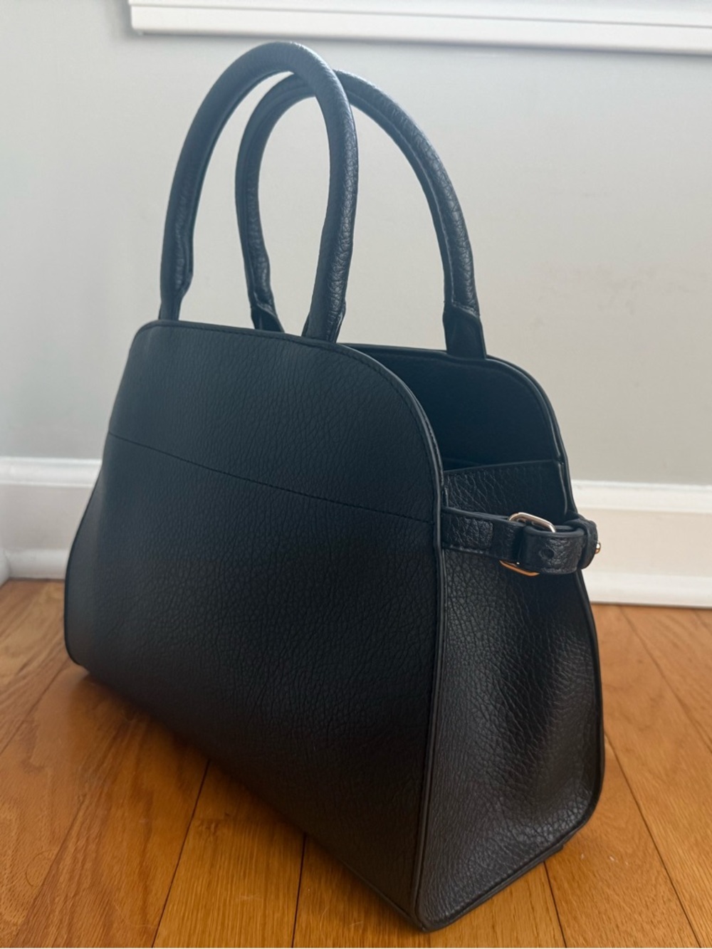 Banana Republic Black Structured Pebbled Leather Tote